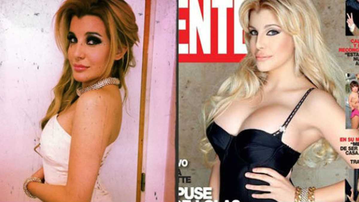 En esta portada, la celebridad de la televisión local argentina Charlotte Caniggia expresa: "Me puse 130 de lolas para sentirme más sexy y  madura", sobre haber cambiado radicalmente su apariencia en el 2013, a los 20 años de edad.