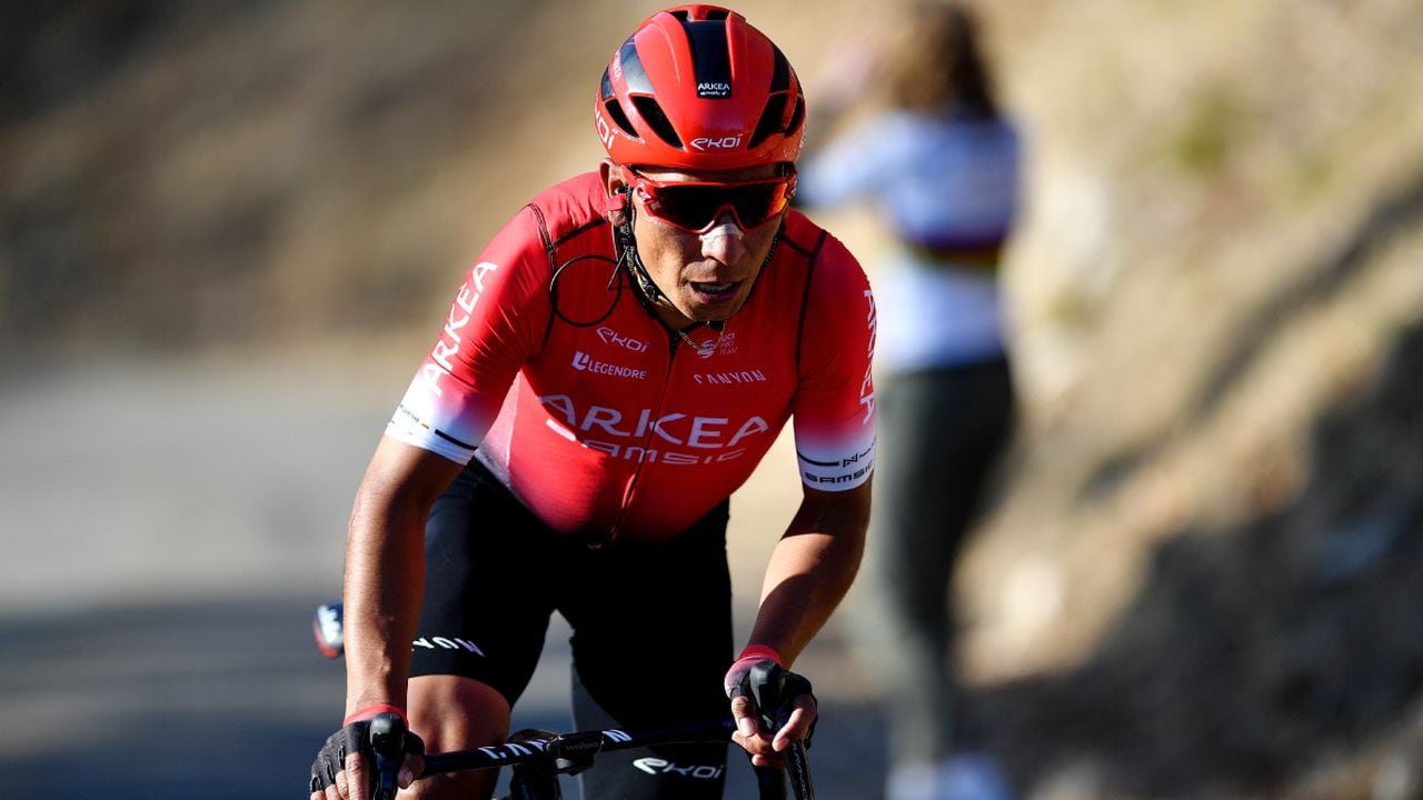 MONTAGNE, FRANCE - FEBRUARY 13: Nairo Alexander Quintana Rojas of Colombia and Team Arkéa - Samsic competes in the breakaway during the 6th Tour de La Provence 2022, Stage 3 a 180,6km stage from Manosque to Montagne de Lure 1567m / #TDLP22 / on February 13, 2022 in Montagne, France. (Photo by Getty Images/Luc Claessen)