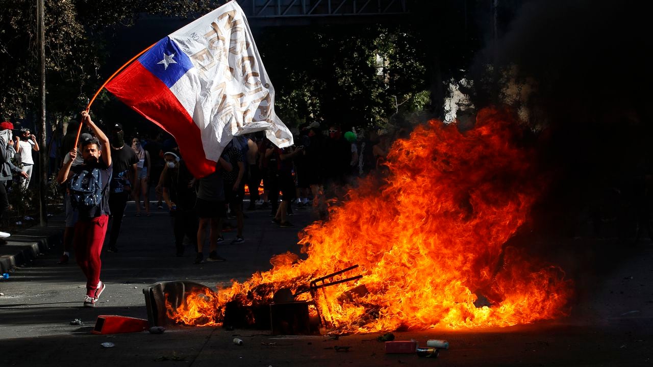 Imágenes de las protestas en Chile del año 2019.