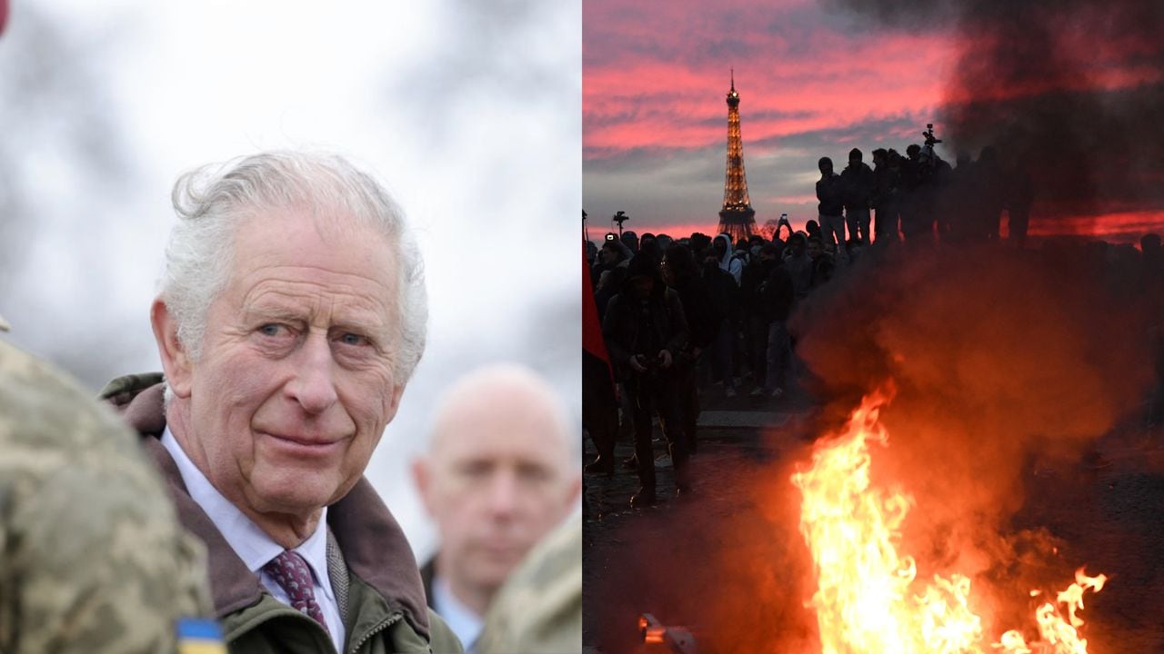 El rey Carlos III y las protestas en Francia.