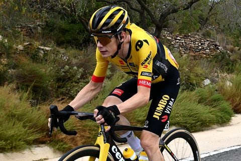 BURRIANA, SPAIN - AUGUST 30: Jonas Vingegaard of Denmark and Team Jumbo-Visma competes during the 78th Tour of Spain 2023, Stage 5 a 184.6km stage from Burriana to Burriana / #UCIWT / on August 30, 2023 in Morella, Spain. (Photo by Tim de Waele/Getty Images)