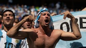 Hinchas argentinos en Qatar 2022 / Foto de referencia.