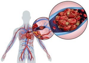 Los coágulos de sangre pueden formarse en el corazón y desplazarse a otras partes del cuerpo.