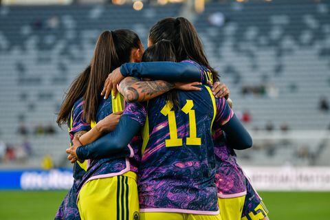 Imagen del partido del debut de la Selección Colombian Femenina contra su similar de Panamá en la Copa Oro Femenina 2024.