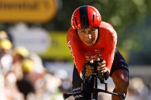 Tour de Francia 2022: Nairo Quintana durante la etapa 20, una contrarreloj de 40 km entre Lacapelle Marival y Rocamadour