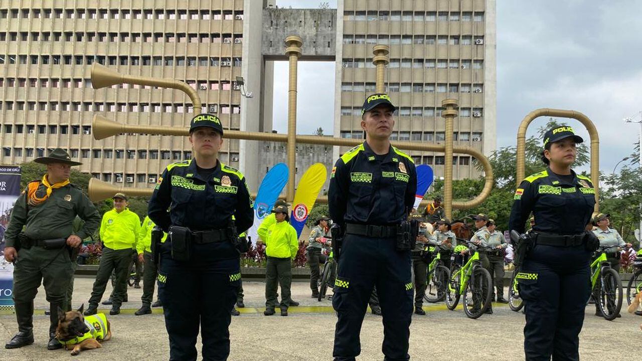 Dispositivo de seguridad en Cali para las elecciones presidenciales 2022.