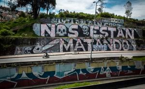 Graffitis en Bogotá,referente al paro nacional  2021