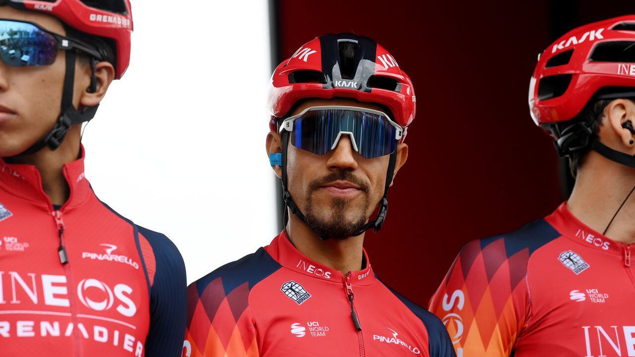 VITORIA-GASTEIZ, SPAIN - APRIL 03: Daniel Felipe Martinez of Colombia and Team INEOS Grenadiers prior to the 2nd Itzulia Basque Country, Stage 1 a 165.4km stage from Vitoria-Gasteiz to Labastida 527m / #Itzulia2023 / on April 03, 2023 in Vitoria-Gasteiz, Spain. (Photo by David Ramos/Getty Images)