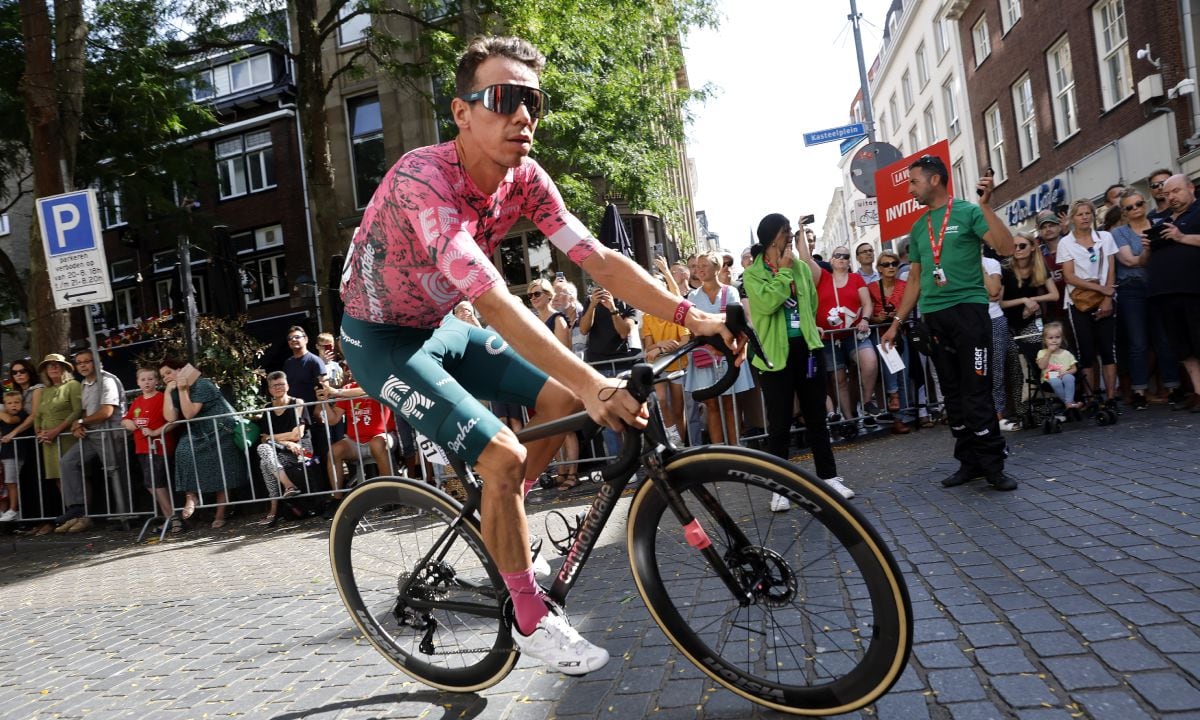BREDA, NETHERLANDS - AUGUST 21: Rigoberto Uran Uran of Colombia and Team EF Education - Easypost prior to the 77th Tour of Spain 2022, Stage 3 a 193,2km stage from Breda to Breda / #LaVuelta22 / #WorldTour / on August 21, 2022 in Breda, Netherlands. (Photo by Getty Images/Bas Czerwinski)