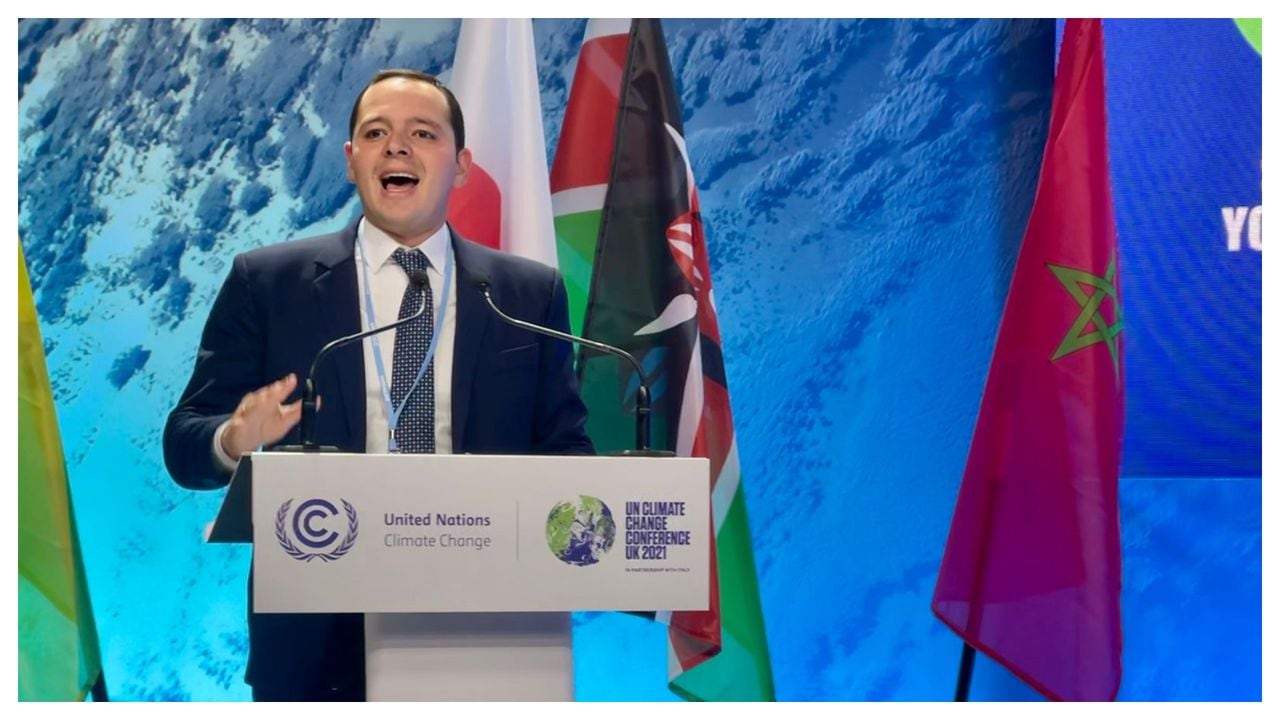 El alcalde Carlos Mario Marín en la COP26 que se llevó a cabo en Glasgow, Escocia.