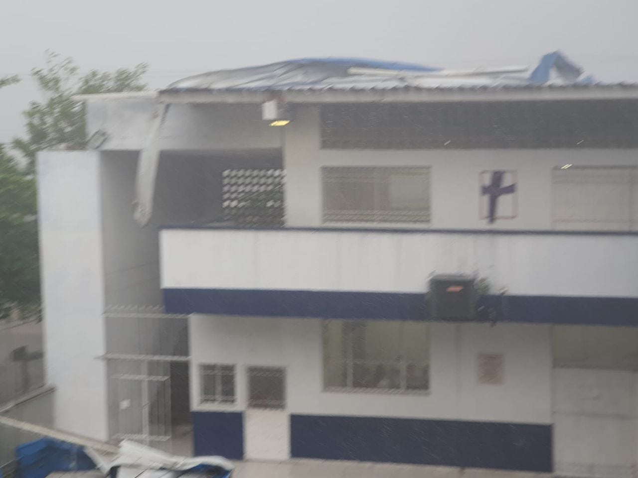 Colegio Cotediba, en Barranquilla, fue afectado nuevamente por las lluvias. Foto: Cortesía.