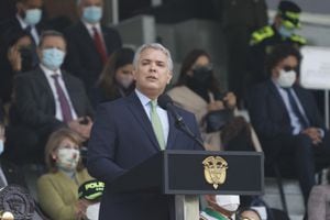 Ceremonia oficial de aniversario de la Policía Nacional,  acto de conmemoración de los 130 años Presidente de la República, Iván Duque Márquez.