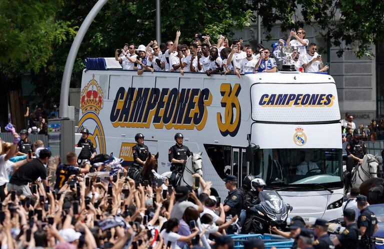 Celebración de Real Madrid por su titulo 36 de Liga.