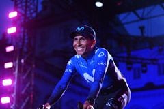 TURIN, ITALY - MAY 02: Nairo Quintana of Colombia and Movistar Team during the Team Presentation of the 107th Giro d'Italia 2024 at the Castello del Valentino / #UCIWT / on May 02, 2024 in Turin, Italy. (Photo by Dario Belingheri/Getty Images