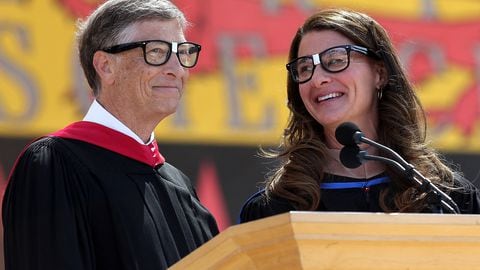 Bill y Melinda Gates en Stanford, en 2014.