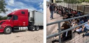 Camión en el que fueron encontrados 84 inmigrantes ilegales en el sur de Texas, Estados Unidos.