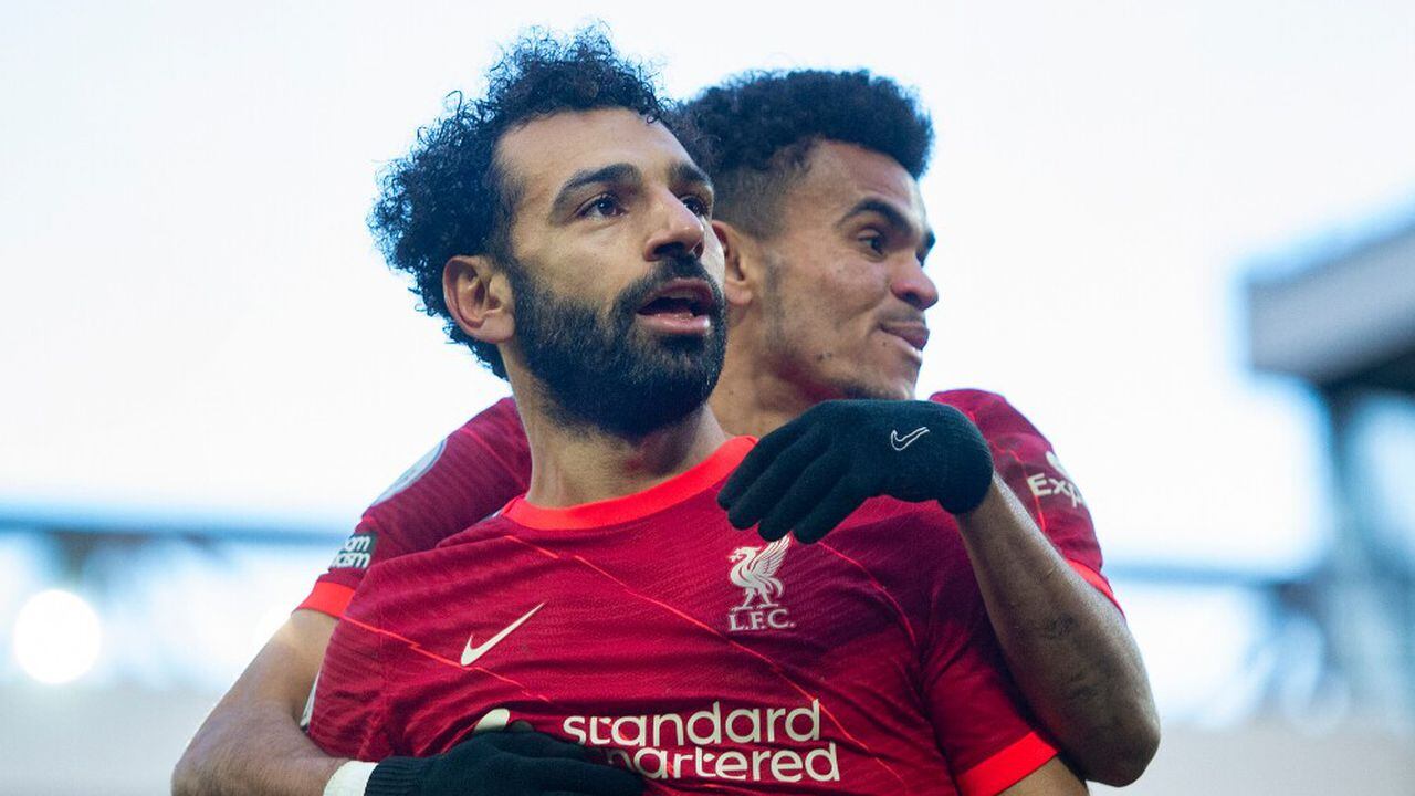 Mohamed Salah reconoció el trabajo que ha hecho Luis Díaz desde que llegó. Foto: Getty Images.