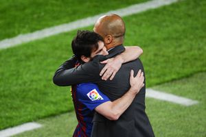 Lionel Messi y Guardiola cuando compartieron en Barcelona.