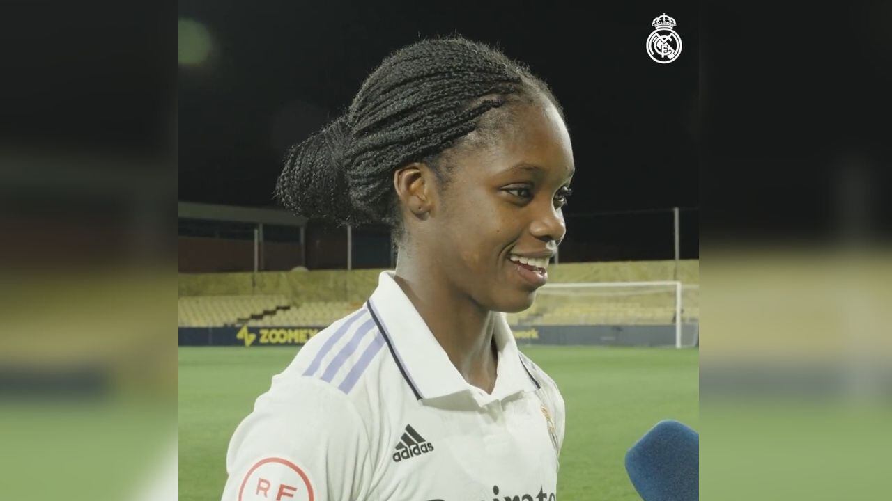 Linda Caicedo reaccionó muy feliz a su primer gol con el Real Madrid.