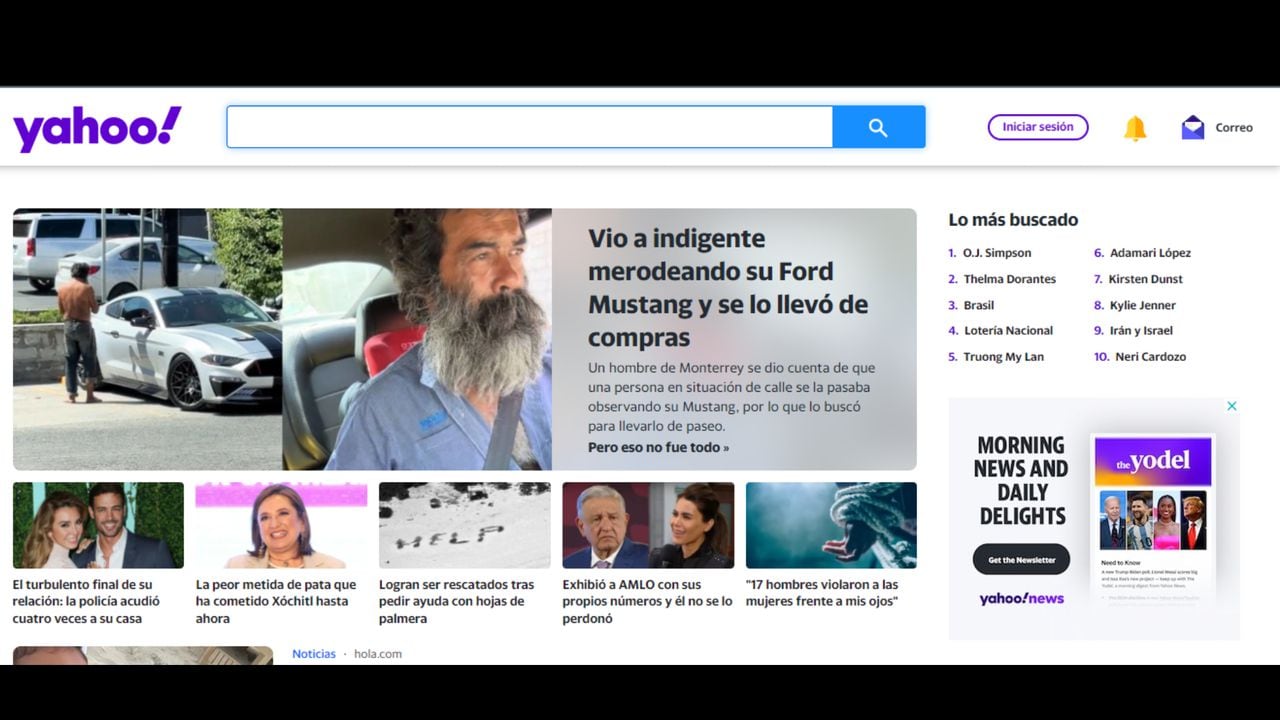 Yahoo Search, motor de búsqueda alternativo a Google.
