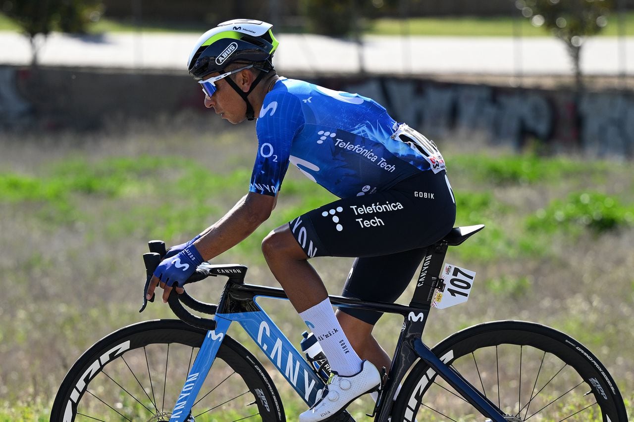 SANT FELIU DE GUIXOLS, SPAIN - MARCH 18: (EDITOR'S NOTE: Alternate crop) Nairo Quintana of Colombia and Movistar Team competes during the 103rd Volta Ciclista a Catalunya 2024, Stage 1 a 173.9km stage from Sant Feliu de Guixols to Sant Feliu de Guixols / #UCIWT / on March 18, 2024 in Sant Feliu de Guixols, Spain. (Photo by David Ramos/Getty Images)