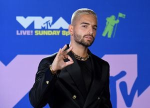 NUEVA YORK, NUEVA YORK - 30 DE AGOSTO: Maluma asiste a los MTV Video Music Awards 2020, transmitidos el domingo 30 de agosto de 2020 en la ciudad de Nueva York. (Foto de Jeff Kravitz / MTV VMAs 2020 / Getty Images para MTV)