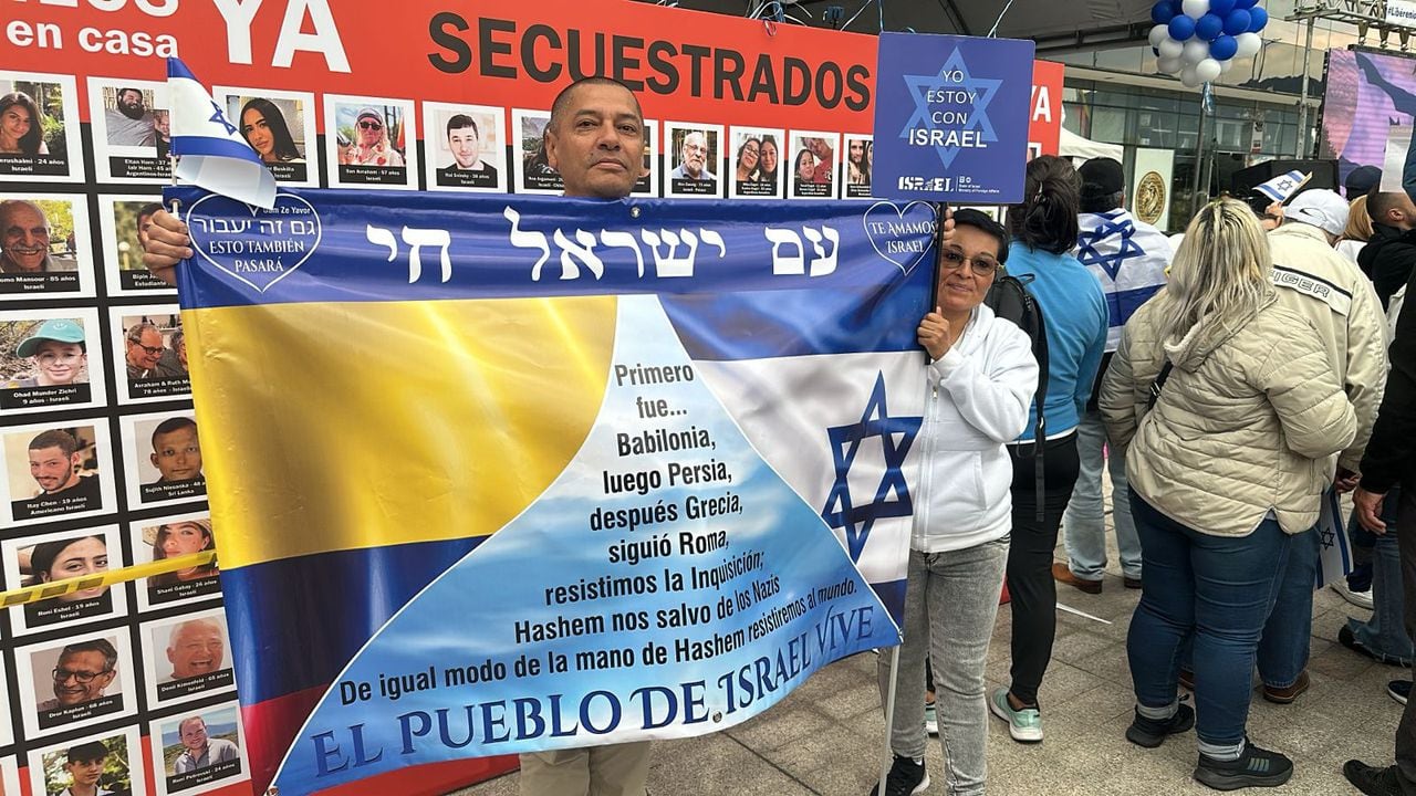 Manifestación en la Embajada de Israel en Colombia.
