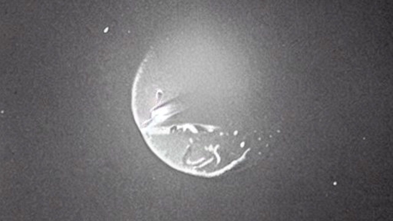 Ilustración de la Luna si fuera bombardeada con armas nucleares.