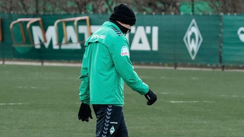 Rafael Santos Borré en el entrenamiento de este miércoles 3 de enero con el Werder Bremen.