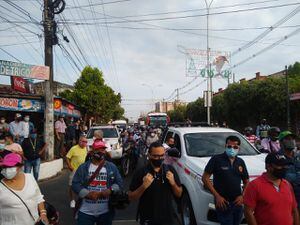 Desde las seis de la mañana empezaron a reunirse habitantes y transportadores para la movilización. Foto: Cortesía
