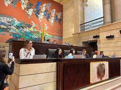 Representante Carolina Arbeláez en el debate de moción de censura al ministro de Salud Guillermo Alfonso Jaramillo en la Cámara.