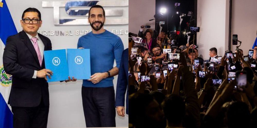 Nayib Bukele es oficialmente candidato presidencial de El Salvador. Una multitud lo acompañó en la inscripción de la candidatura.