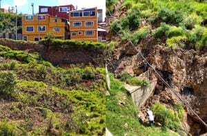 Remoción de masas en el barrio San Martín de Porres, localidad de Chapinero.