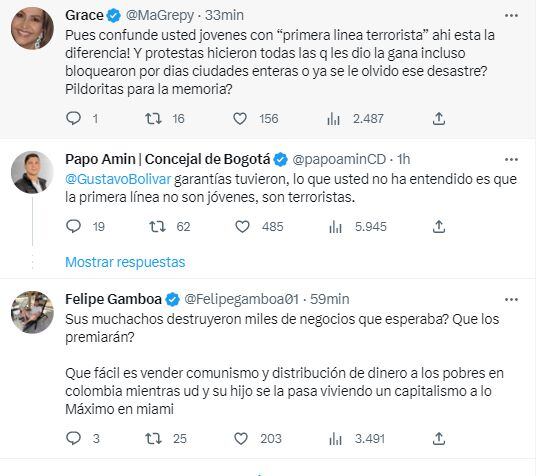 Reacciones al trino de Gustavo Bolívar.