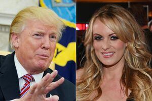 El expresidente Donald Trump y Stormy Daniels, cuyo nombre real es Stephanie Clifford.