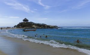 Parque Nacional Natural Tayrona, Magdalena State, Colombia, August 19, 2015. -- People enjoy the sea side in Tayrona National Natural Park (Parque Nacional Natural Tayrona). (Photo by Thierry Tronnel/Corbis via Getty Images)