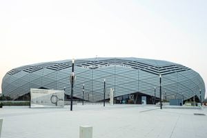 Estadio Education City, con capacidad para 40.000 personas que albergará los partidos de la Copa Mundial de la FIFA 2022 en Doha, Qatar. 