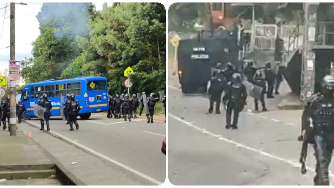 Los encapuchados retuvieron un bus del SITP y lo atravesaron en la Avenida Circunvalar. La Policía intervino y se presentan enfrentamientos.