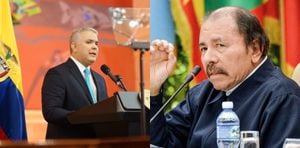 Iván Duque presidente de Colombia y Daniel Ortega mandatario de Nicaragua