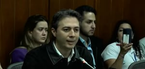 Daniel Quintero, alcalde de Medellín, durante el debate a Hidroituango en el Congreso de la República.