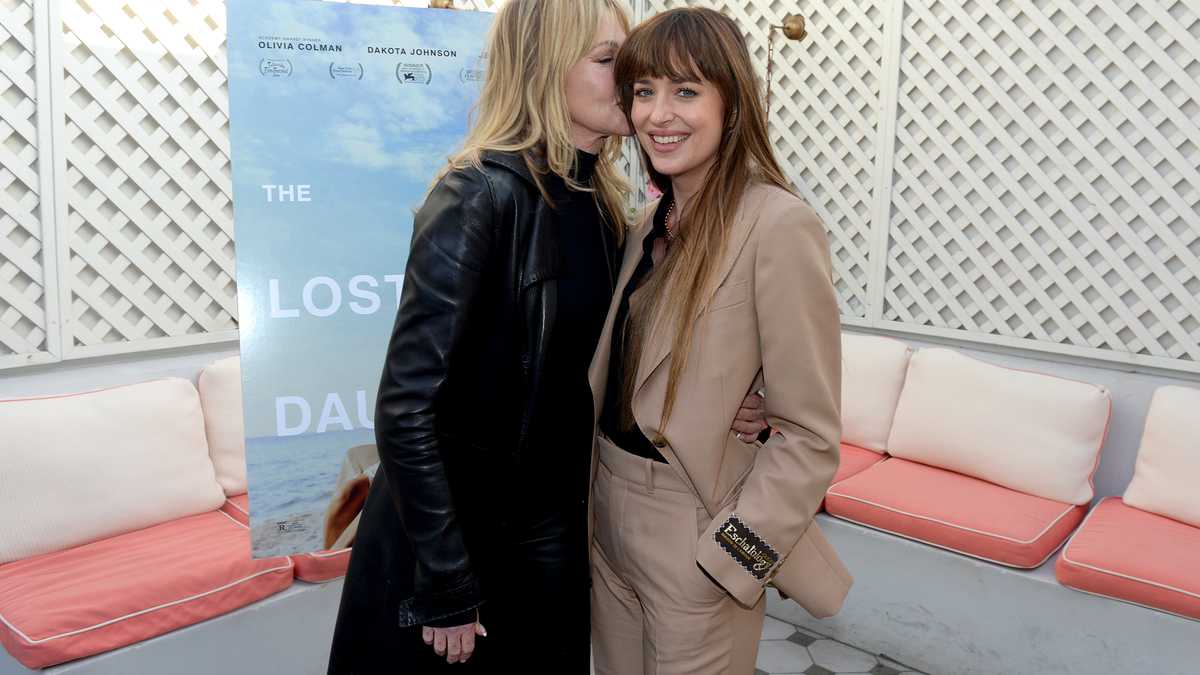 WEST HOLLYWOOD, CALIFORNIA - NOVEMBER 07: Melanie Griffith and Dakota Johnson attend Netflix's The Lost Daughter Women's Luncheon and Screening at San Vicente Bungalows on November 07, 2021 in West Hollywood, California.  (Photo by Vivien Killilea/Getty Images for Netflix)