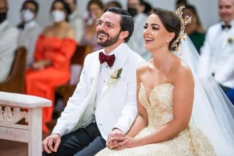 María Cristina Pimiento y David Zuluaga el día de su boda.