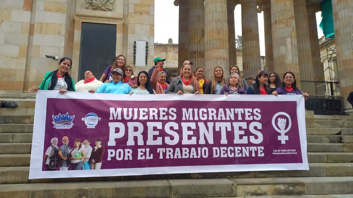 Algunas de las mujeres migrantes presentes en el congreso