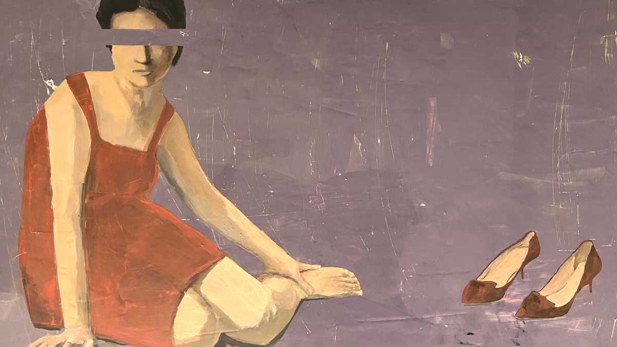 Carolina Convers, Reposo lila, 2020, acrilico y resina sobre madera. Cortesía de Beatriz Esguerra Arte