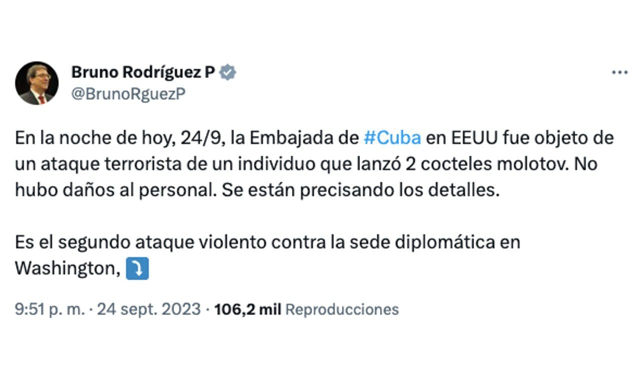 Así se refirió el Canciller de Cuba sobre el atentado terrorista