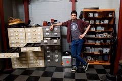 American musician and producer Steve Albini in 'B' room (or 'Live Room') of his studio, Electrical Audio, Chicago, Illinois, June 24, 2005. (Photo by Paul Natkin/Getty Images)