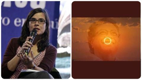 Carolina Sanín cuestionó la foto del eclipse con su cara que subió el presidente Gustavo Petro