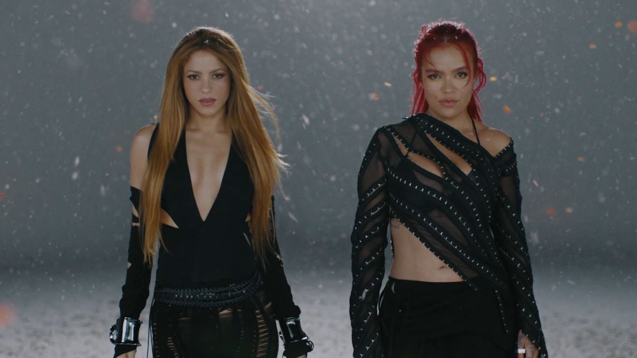 Shakira y Karol G en el video de su nueva canción juntas