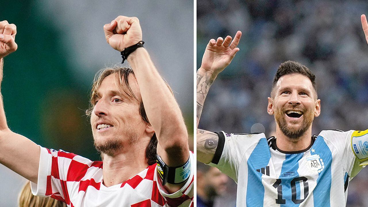   Luka Modric (Croacia) y Lionel Messi (Argentina)se encontrarán el 13 de diciembre en el primer partido de las semifinales de Qatar 2022.