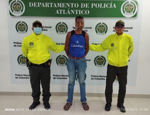 El capturado fue identificado como alias Santo. Foto: Cortesía - Policía Nacional.